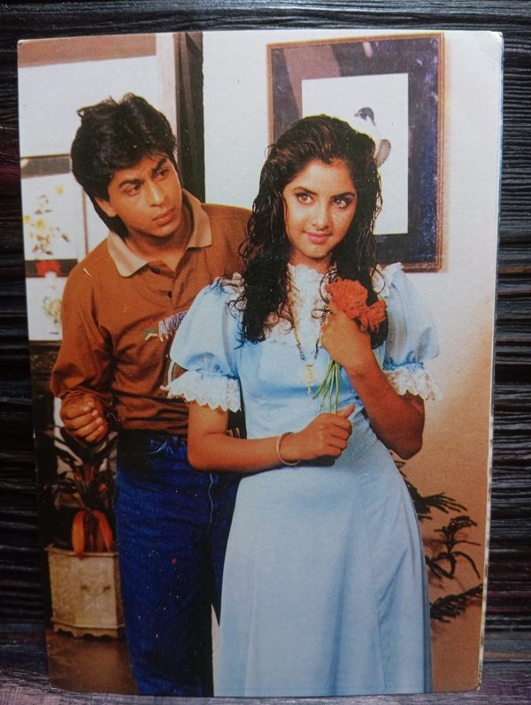 Divya Bharati Shahrukh Khan* Vintage Bollywood Postcard * (JAIN) (4188)