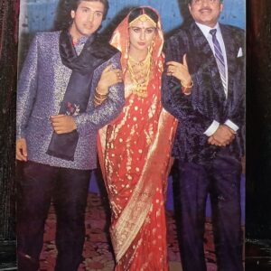 Poonam Dhillon Govinda Shatrughan Sinha * Vintage Bollywood Postcard * (Ruby) (695)