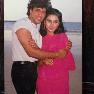 Poonam Dhillon Govinda * Vintage Bollywood Postcard * (BAP) (812)