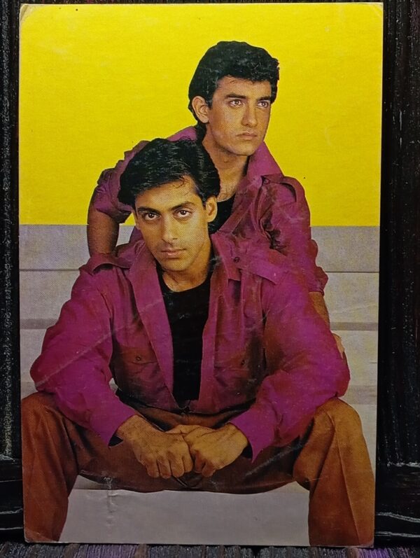 Aamir Khan Salman Khan * Vintage Bollywood Postcard * (Fine) (185)