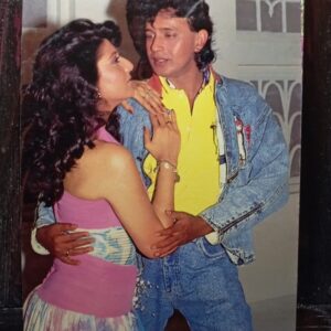 Sangeeta Bijlani Mithun Chakraborty * Vintage Bollywood Postcard * (RUBY) (248)