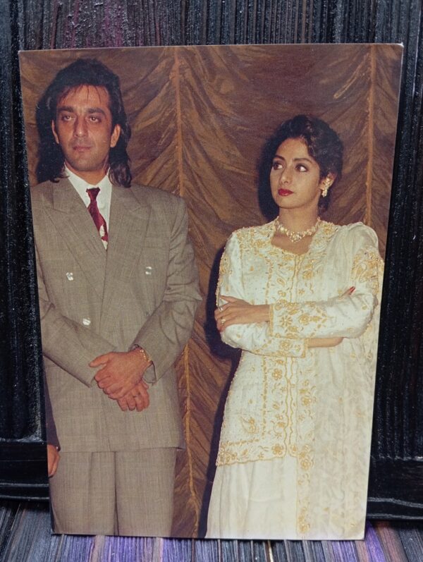 Sridevi Sanjay Dutt * Vintage Bollywood Postcard * (PS) (PC-2479)