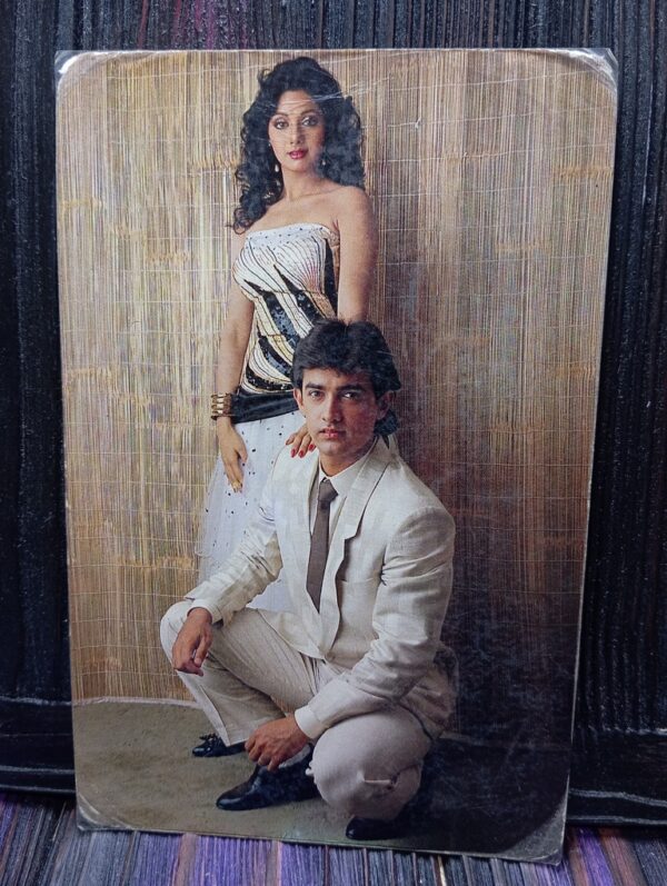 Sridevi Aamir Khan * Vintage Bollywood Postcard * (BAP) (1169)