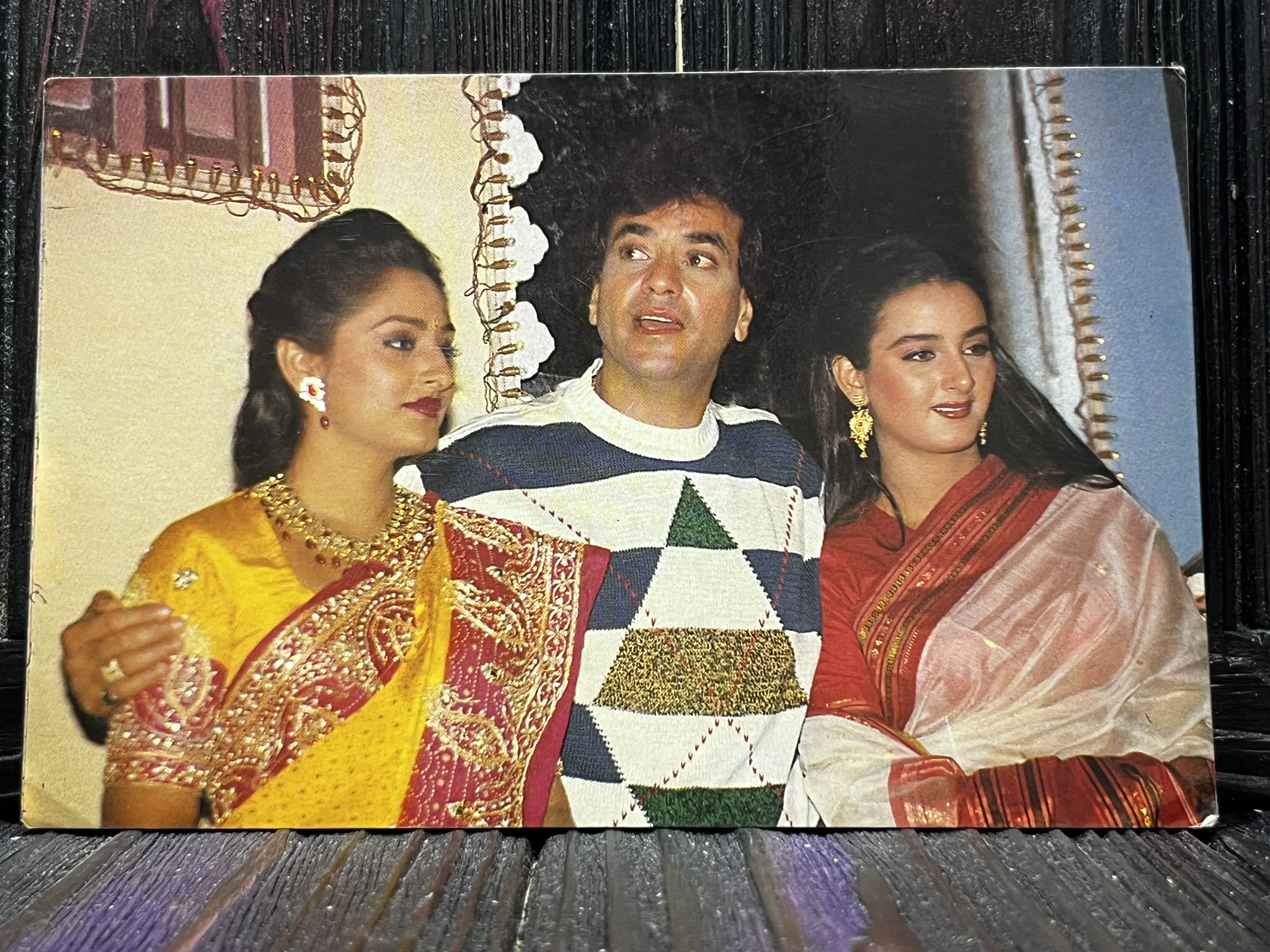 Jaya Pradha Jeetendra Farah Farha Naaz * Vintage Bollywood Postcard * (BAP) (1822)