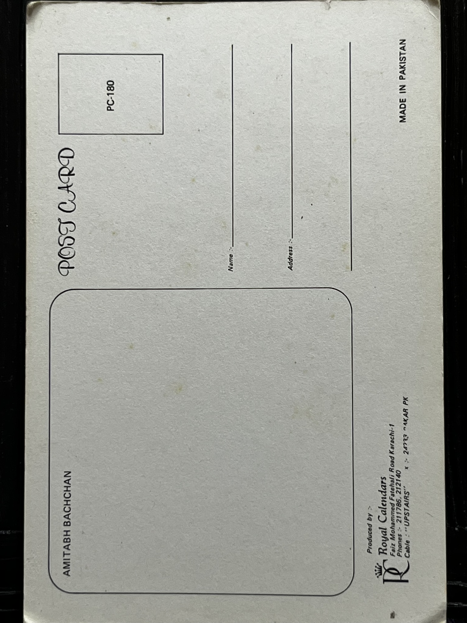 Amitabh Bachchan * Vintage Bollywood Postcard * (RC) (PC-180) - Image 2