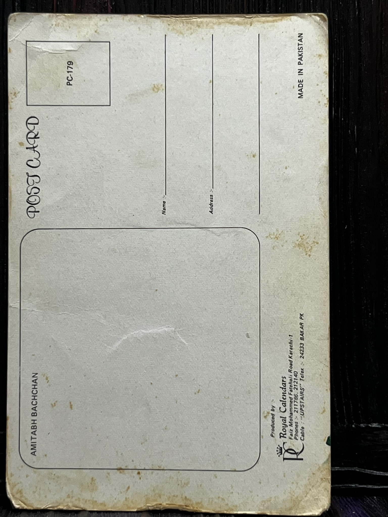 Amitabh Bachchan * Vintage Bollywood Postcard * (RC) (PC-179) - Image 2