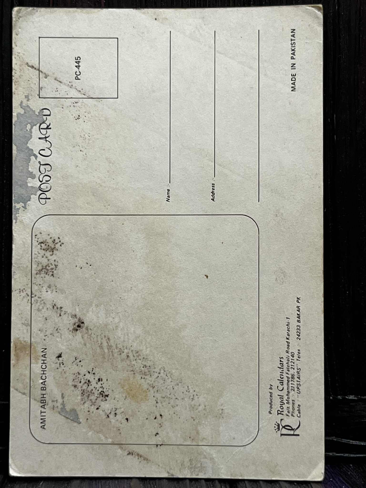 Amitabh Bachchan * Vintage Bollywood Postcard * (RC) (PC-445) - Image 2