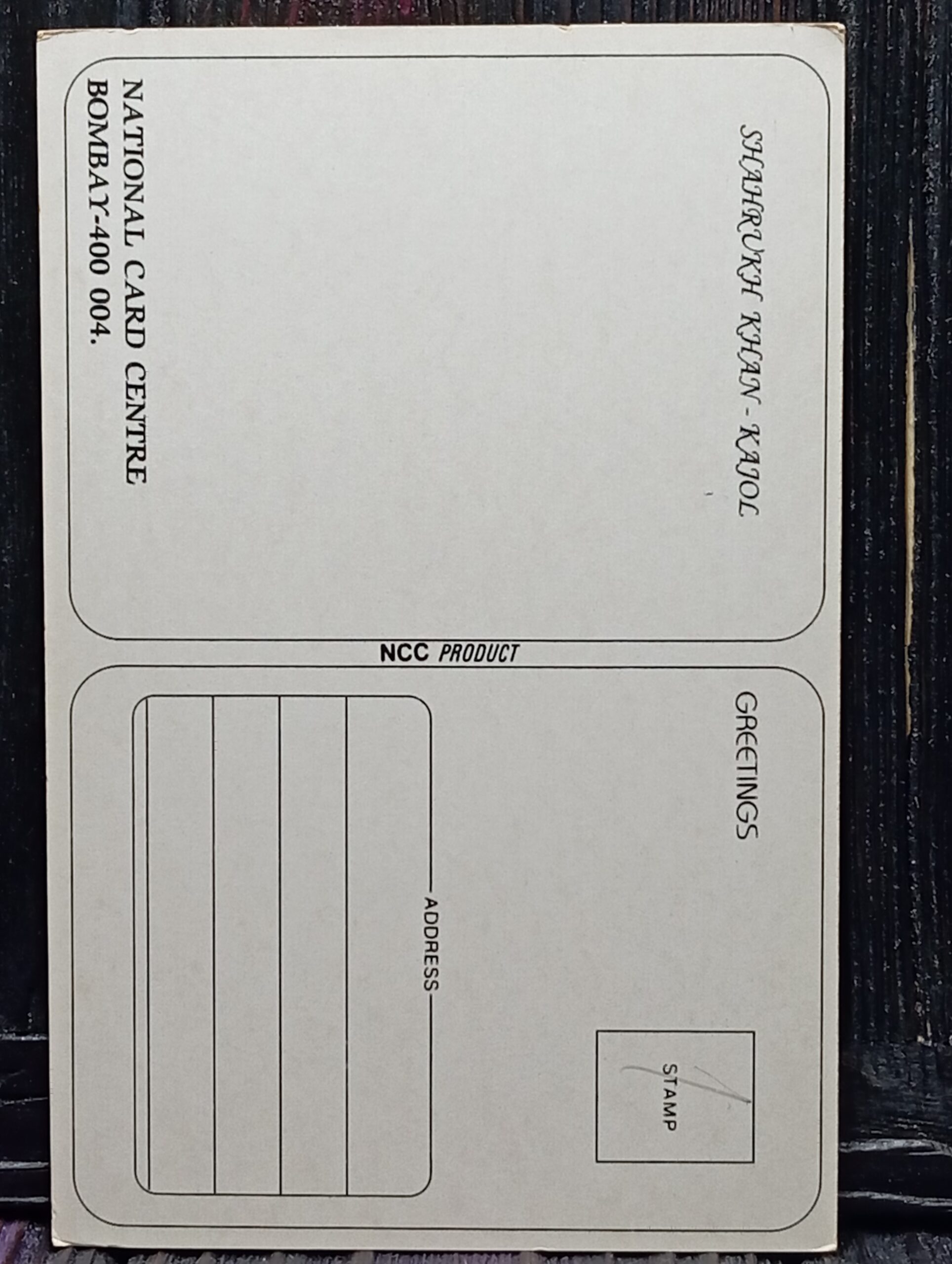 Kajol Devgn Shahrukh Khan * Vintage Bollywood Postcard * (NCC) (WN) - Image 2