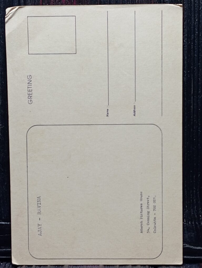 Raveena Tandon Ajay Devgn * Vintage Bollywood Postcard * (Adarah) (WN) - Image 2