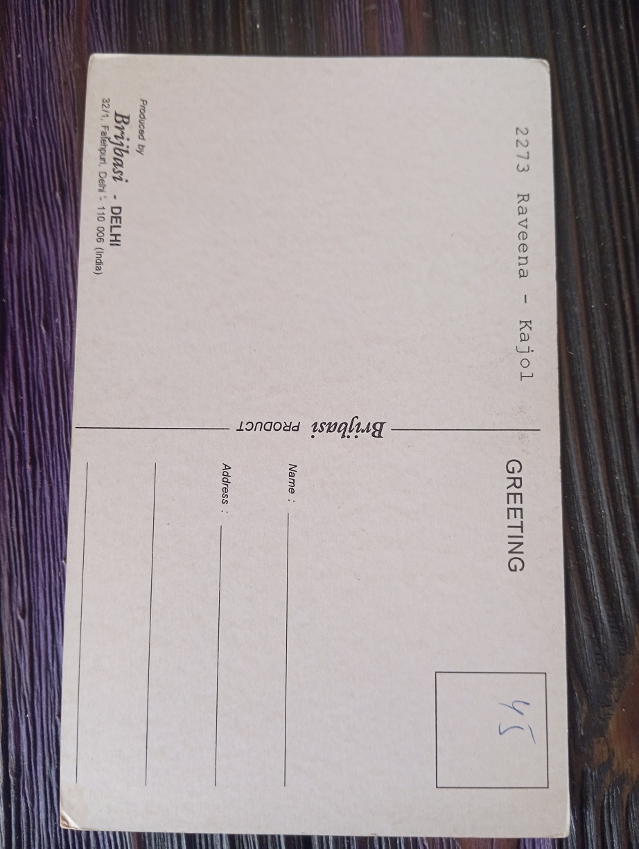 Kajol Raveena Tandon * Rare Bollywood Postcard * (BAP) (WN) - Image 2