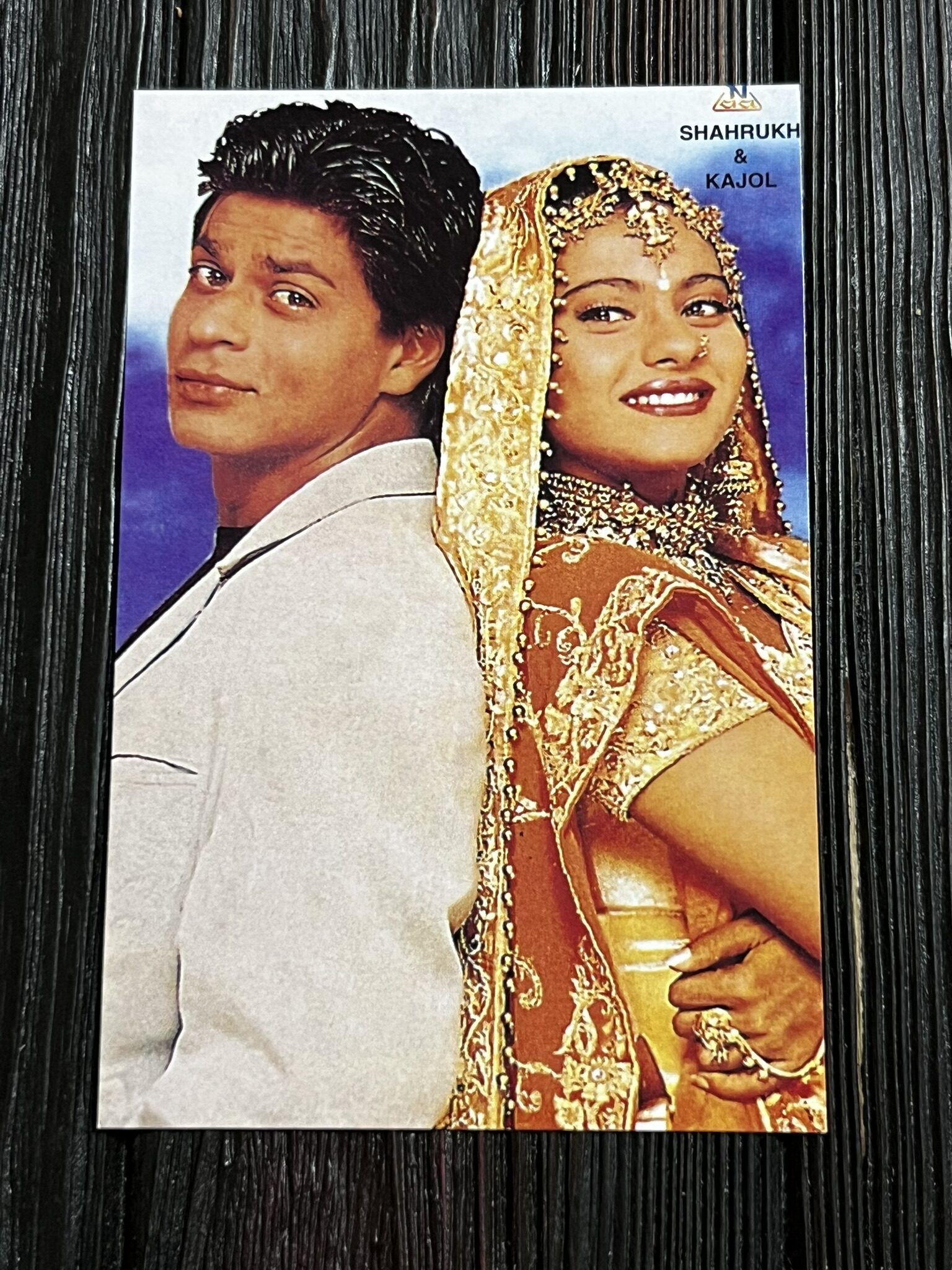 Kajol Devgn Shah Rukh Khan * Vintage Bollywood Postcard * (Nayab) (WN)