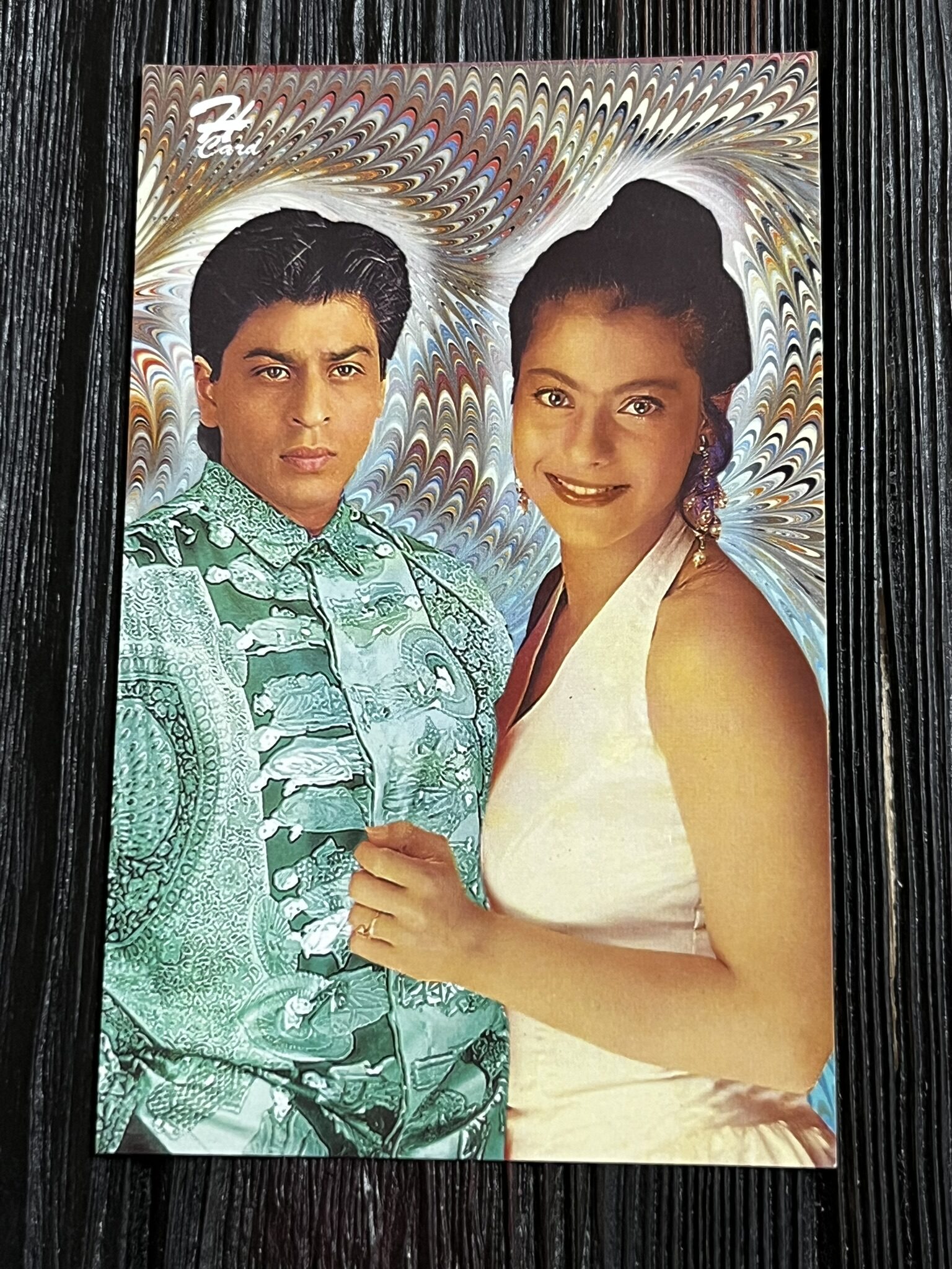 Kajol Devgn Shah Rukh Khan * Vintage Bollywood Postcard * (HINA) (WN)