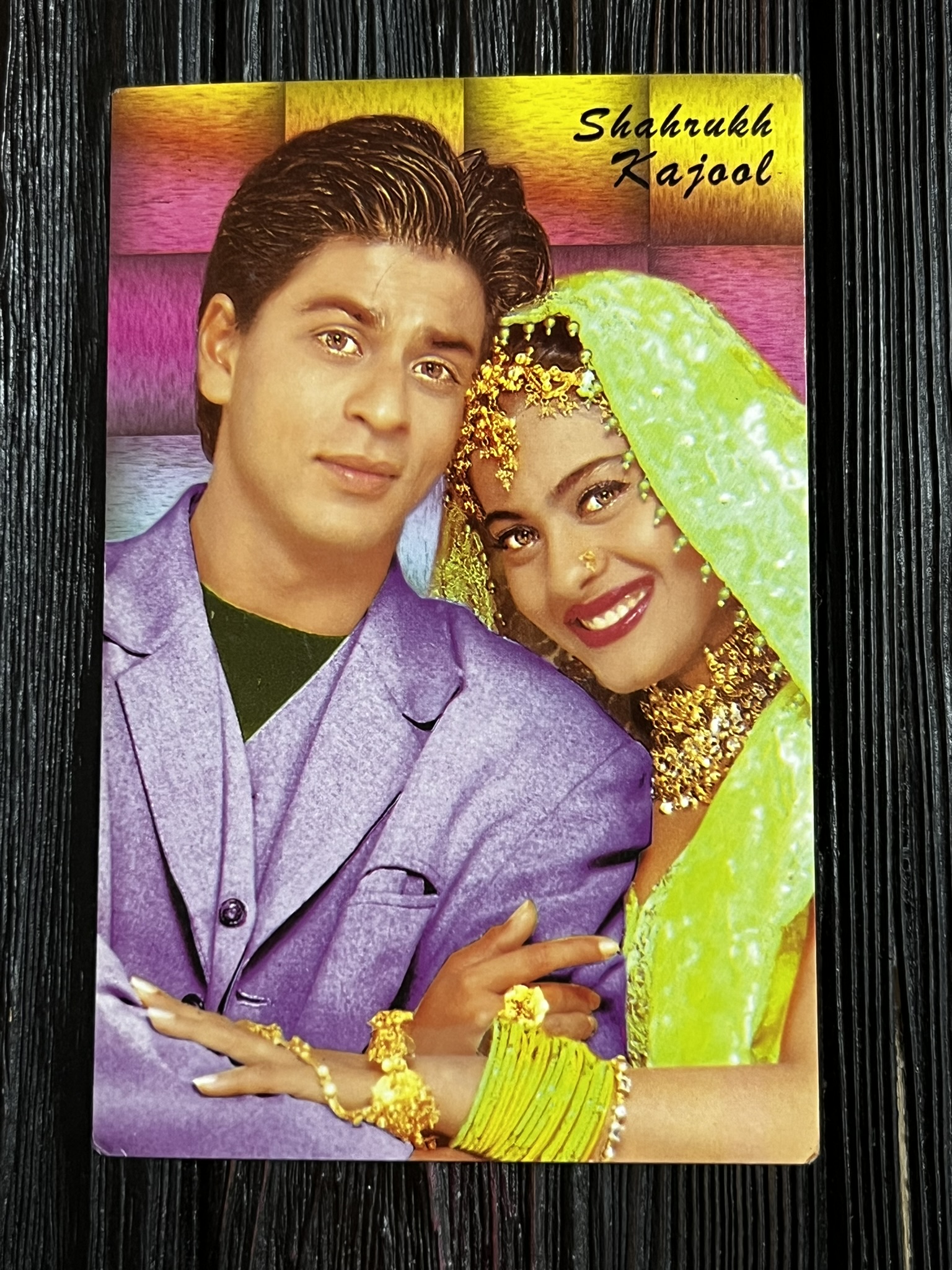 Kajol Devgn Shah Rukh Khan * Vintage Bollywood Postcard * (UC) (WN)