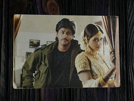Sridevi Shah Rukh Khan * Vintage Bollywood Postcard * (Jain) (7764)