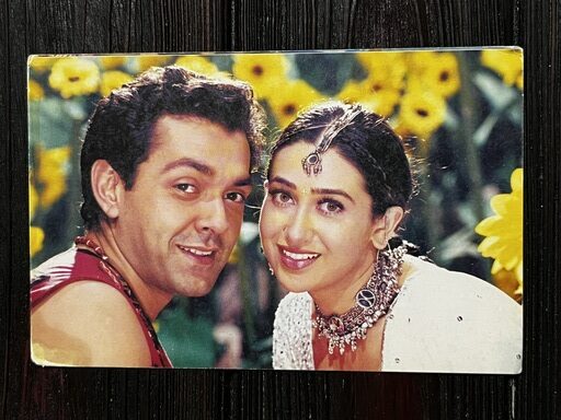 Karishma Kapoor Bobby Deol * Vintage Bollywood Postcard * (Twins) (WN)
