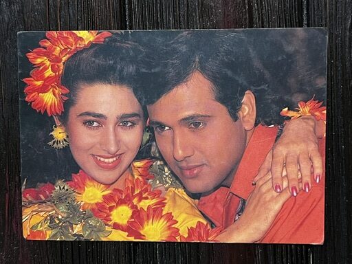 Karishma Kapoor Govinda* Vintage Bollywood Postcard * (RC) (1331)