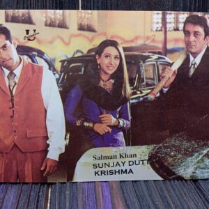 Karishma Kapoor Salman Khan Sanjay Dutt * Vintage Bollywood Postcard * (UC) (WN)