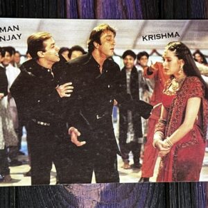 Karishma Kapoor Salman Khan Sanjay Dutt * Vintage Bollywood Postcard * (UC) (WN)
