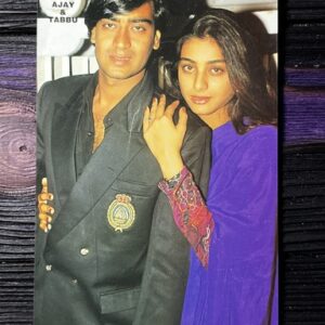 Tabu Tabassum Hashmi Ajay Devgn * Vintage Bollywood Postcard * (NAA) (WN)