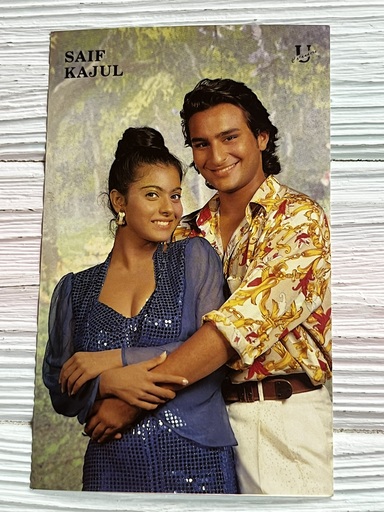 Kajol Devgn Saif Ali Khan* Vintage Bollywood Postcard * (UC) (WN)